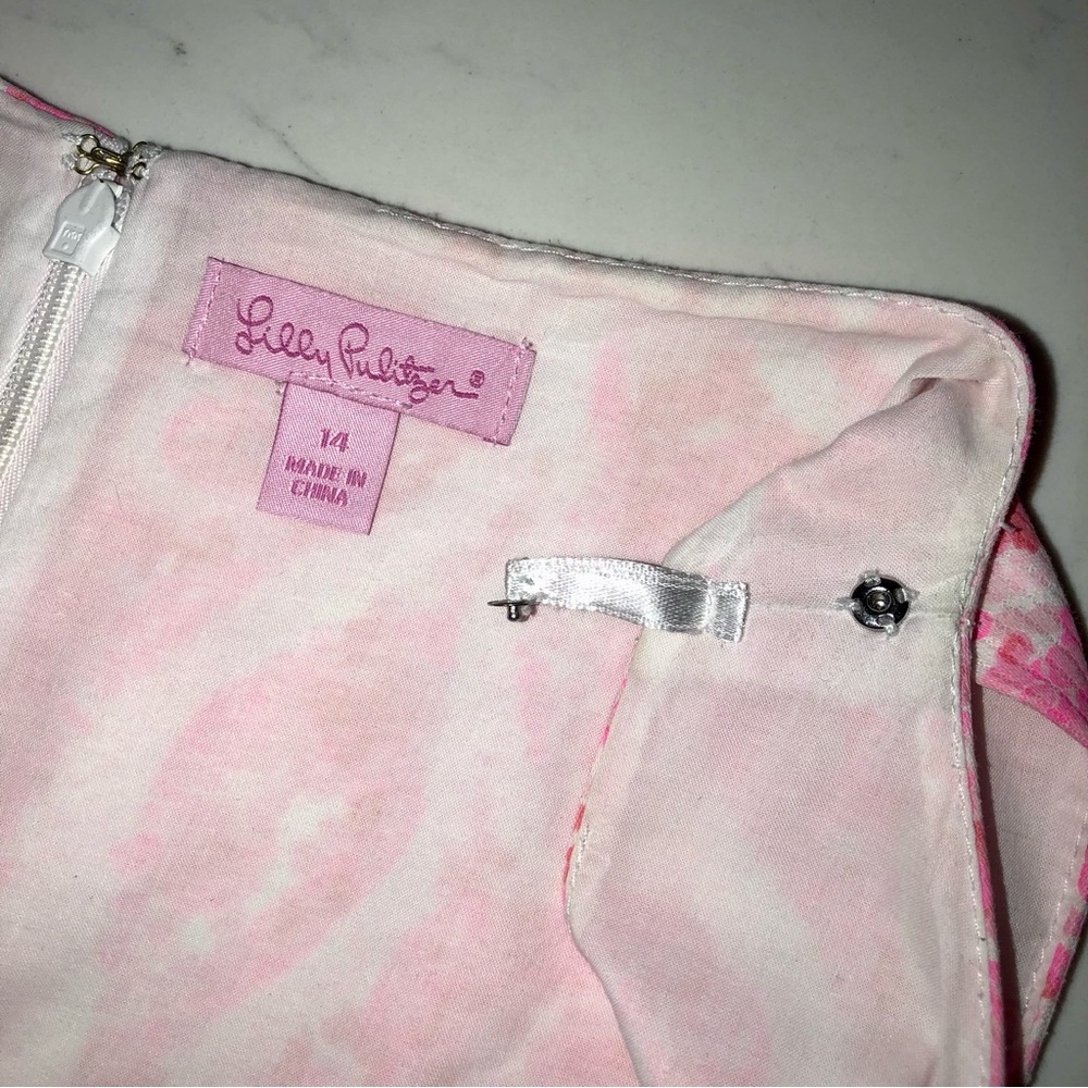 Lilly Pulitzer Ryder Pink Pout PBJ Print Lace Front Dress, Size 14, EUC WT's! - Picture 4 of 6